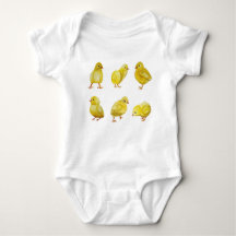 Six baby chicks onsie