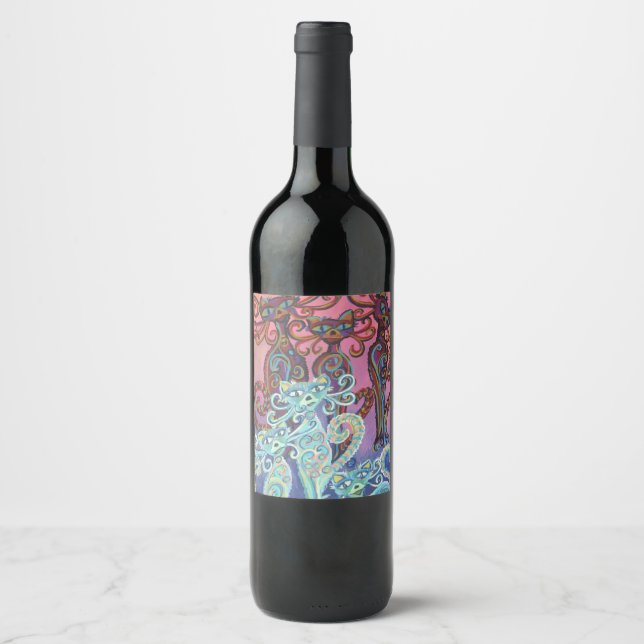 six cats wine label (Front)