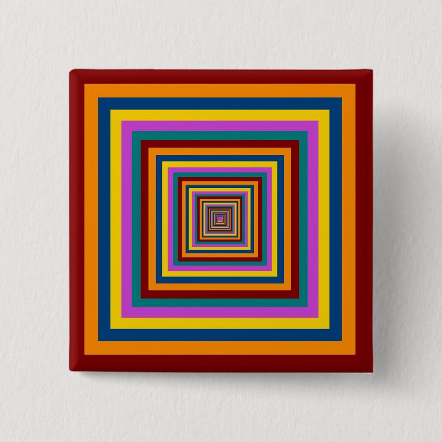 Six Color Combination / Mix of Nested Squares Button (Front)