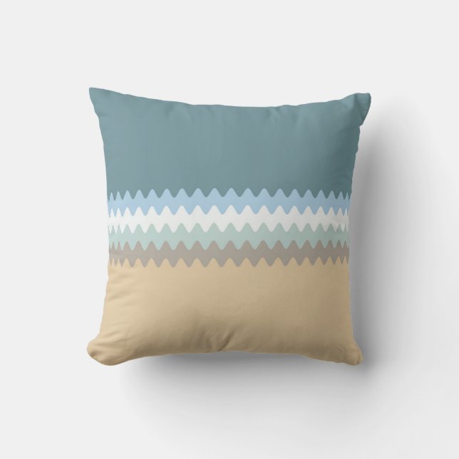 Six Color Combo Throw Pillow (Front)