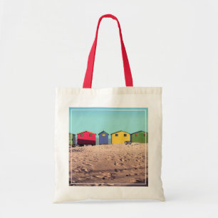 Six Colorful Beach Hut   Cape Town, South Africa Tote Bag