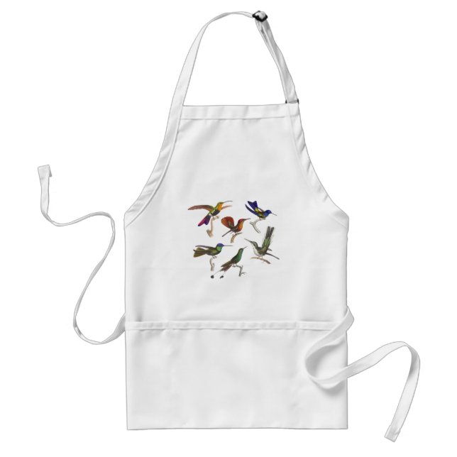 Six Colorful Hummingbirds Adult Apron (Front)