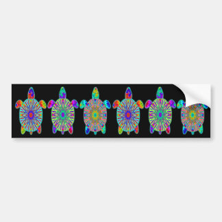 Six Colorful Turtles Bumper Stickers