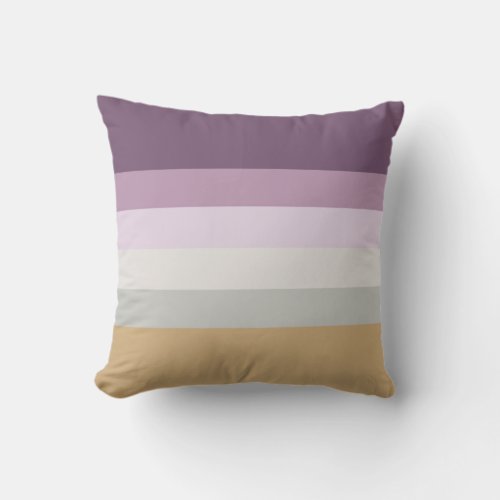 Six Colors Stripes _ Blue Purple Pink Gray Yellow Outdoor Pillow