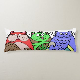 Six Cool Cats Body Pillow