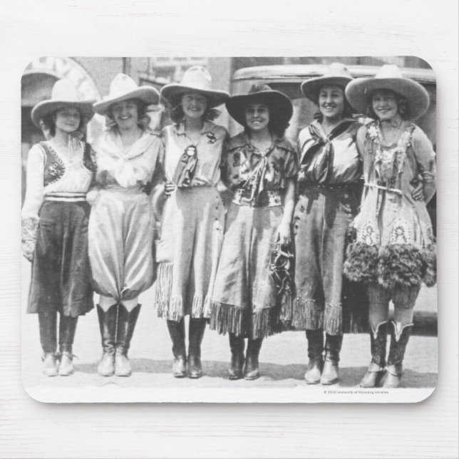 Six cowgirls at Cheyenne Frontier Days. Mouse Pad (Front)
