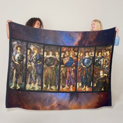 SIX DAYS OF CREATION ANGELS by Edward Burne Jones Fleece Blanket
