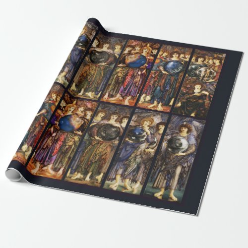 SIX DAYS OF CREATION ANGELS by Edward Burne Jones  Wrapping Paper