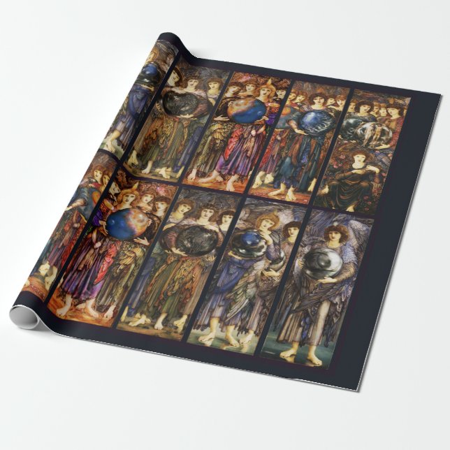 SIX DAYS OF CREATION ANGELS by Edward Burne Jones  Wrapping Paper (Unrolled)