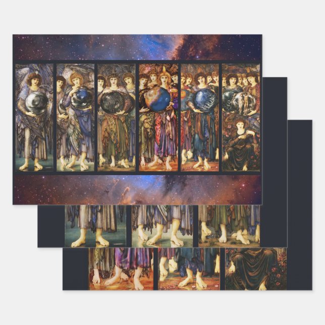 SIX DAYS OF CREATION ANGELS by Edward Burne Jones  Wrapping Paper Sheets (Set)