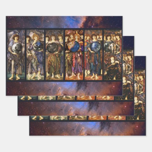 SIX DAYS OF CREATION ANGELS by Edward Burne Jones  Wrapping Paper Sheets