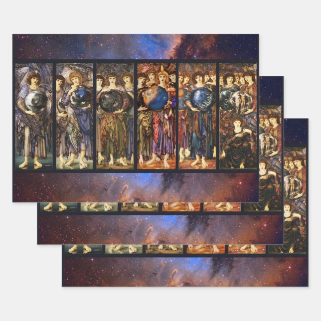 SIX DAYS OF CREATION ANGELS by Edward Burne Jones  Wrapping Paper Sheets (Set)