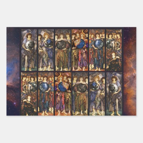 SIX DAYS OF CREATION ANGELS by Edward Burne Jones Wrapping Paper Sheets