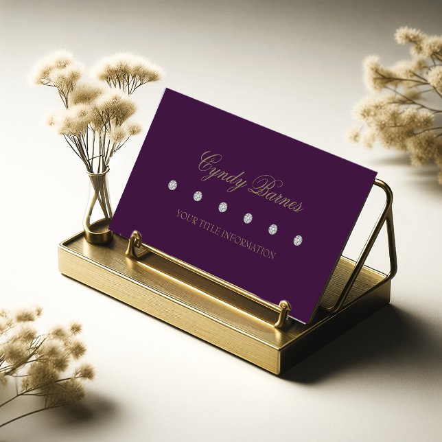 Six Diamonds Plum Damask  Business Card (Creator Uploaded)