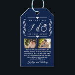 Six Feet Apart Wedding Postponement Change of Date Gift Tags<br><div class="desc">Things don't always go to plan but don't worry, we've got you covered. This collection is perfect for anyone needing to postpone or reschedule their wedding due to Covid. The design allows you to add 2 personalized photos of your choice, along with easy customization of the bold typography wording. This...</div>