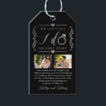 Six Feet Apart Wedding Postponement Change of Date Gift Tags<br><div class="desc">Things don't always go to plan but don't worry, we've got you covered. This collection is perfect for anyone needing to postpone or reschedule their wedding due to Covid. The design allows you to add 2 personalized photos of your choice, along with easy customization of the bold typography wording. This...</div>