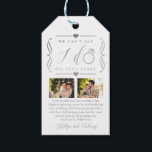 Six Feet Apart Wedding Postponement Change of Date Gift Tags<br><div class="desc">Things don't always go to plan but don't worry, we've got you covered. This collection is perfect for anyone needing to postpone or reschedule their wedding due to Covid. The design allows you to add 2 personalized photos of your choice, along with easy customization of the bold typography wording. This...</div>