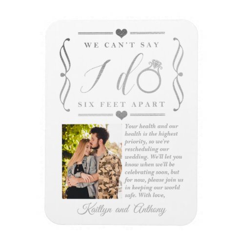 Six Feet Apart Wedding Postponement Change of Date Magnet