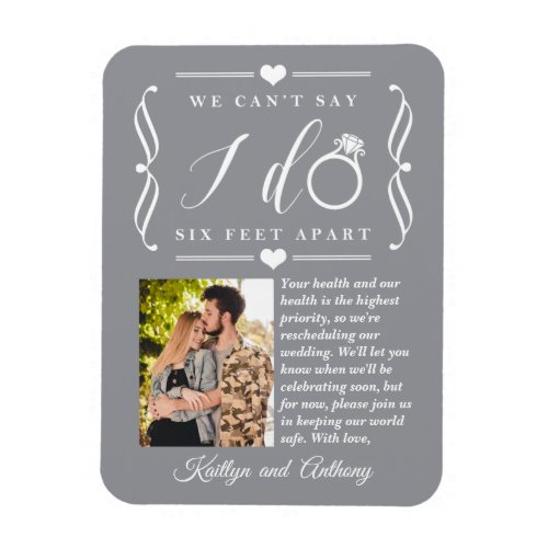 Six Feet Apart Wedding Postponement Change of Date Magnet