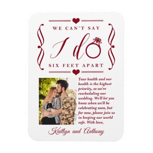 Six Feet Apart Wedding Postponement Change of Date Magnet