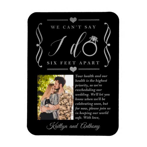 Six Feet Apart Wedding Postponement Change of Date Magnet