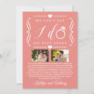 Six Feet Apart Wedding Postponement Change of Date Save The Date