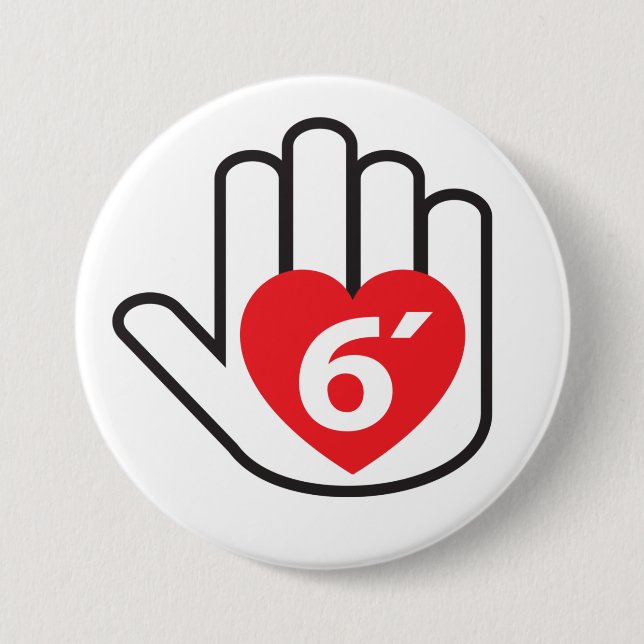 Six Feet Please Social Distancing Reminder Button (Front)