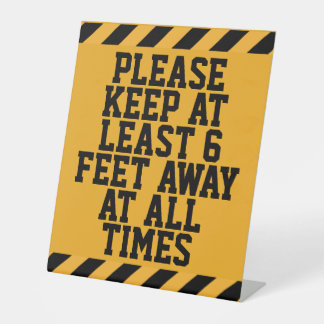 Six Feet Social Distancing Pedestal Sign