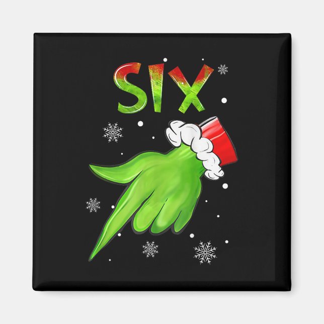 Six Funny Six Seven 6 7 Meme Santa Christmas Xmas  Magnet (Front)