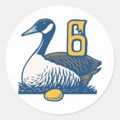 Six Geese a_Laying Classic Round Sticker