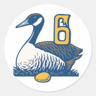 Six Geese a-Laying Classic Round Sticker