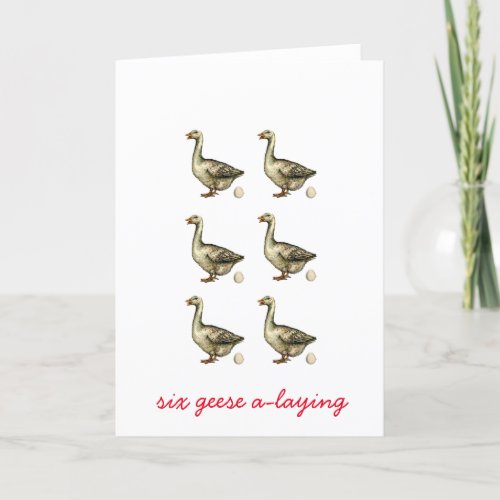 Six Geese A_Laying Holiday Card