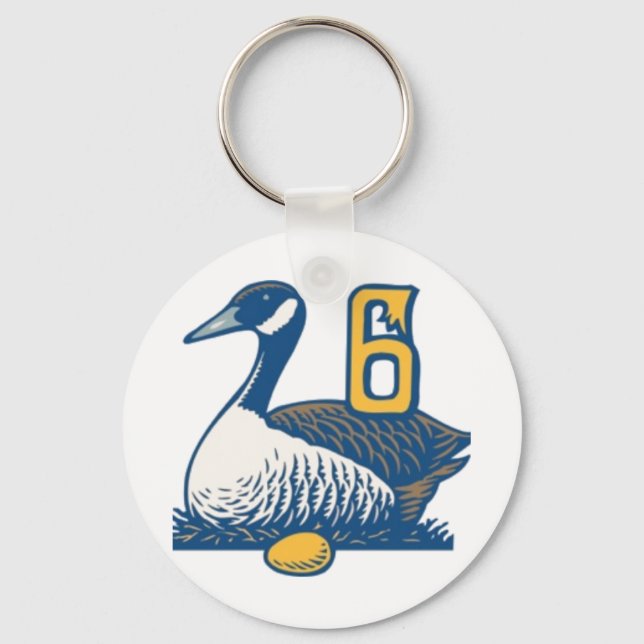Six Geese a-Laying Keychain (Front)