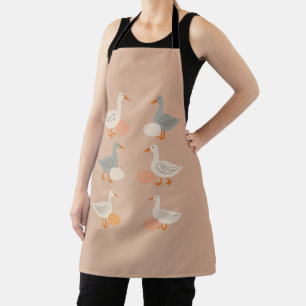 Six Geese A-Laying Mid-Century Retro Cut-Out 3 Apron
