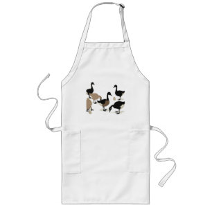 Six Geese A-Laying Mid-Century Retro Cut-Out 5 Long Apron