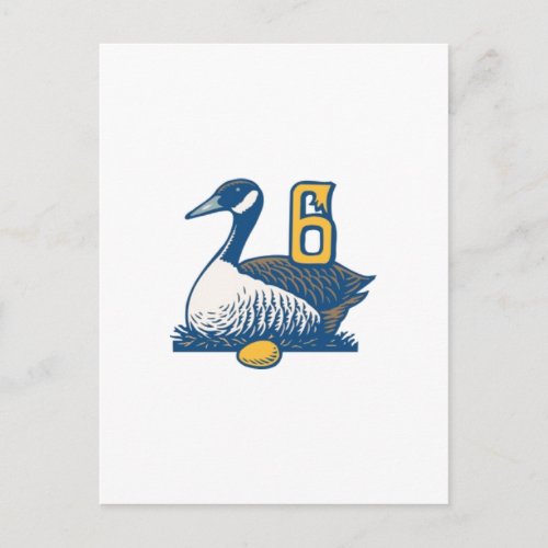 Six Geese a_Laying Postcard