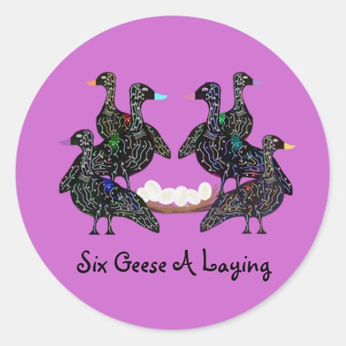 Six Geese A Laying Stickers