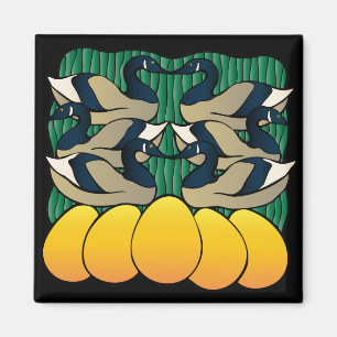 Six Geese Laying Magnet