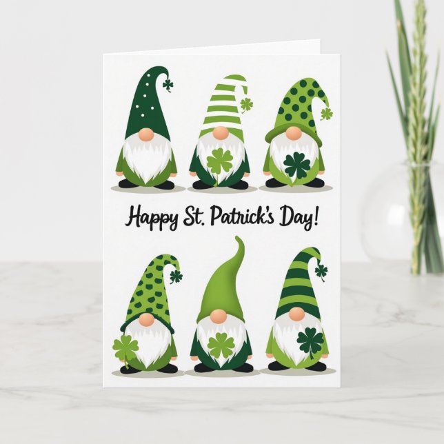 Six Gnome St Patricks Day Card (Front)