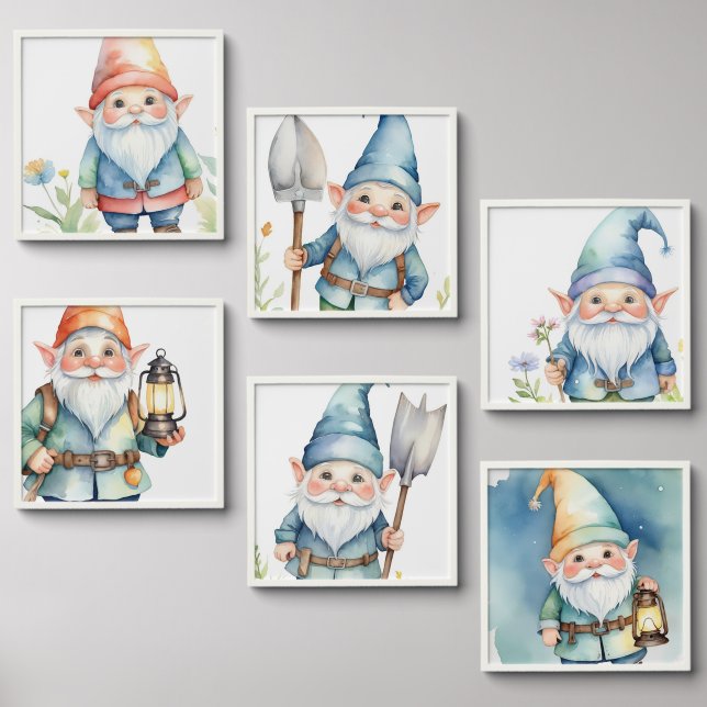 Six Gnomes Peel And Stick Photo Tile (Front Set)