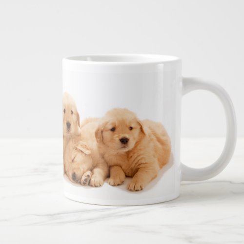 Six Golden Retriever Puppies Giant Coffee Mug