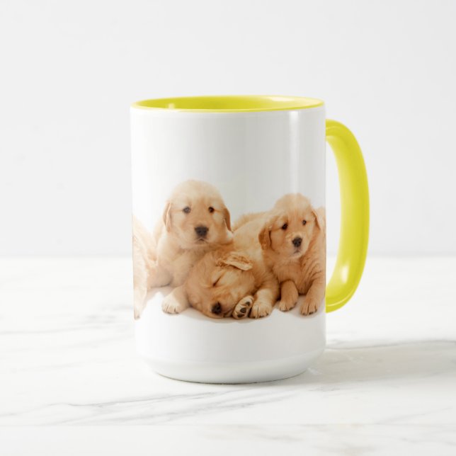 Six Golden Retriever Puppies Mug (Front Right)
