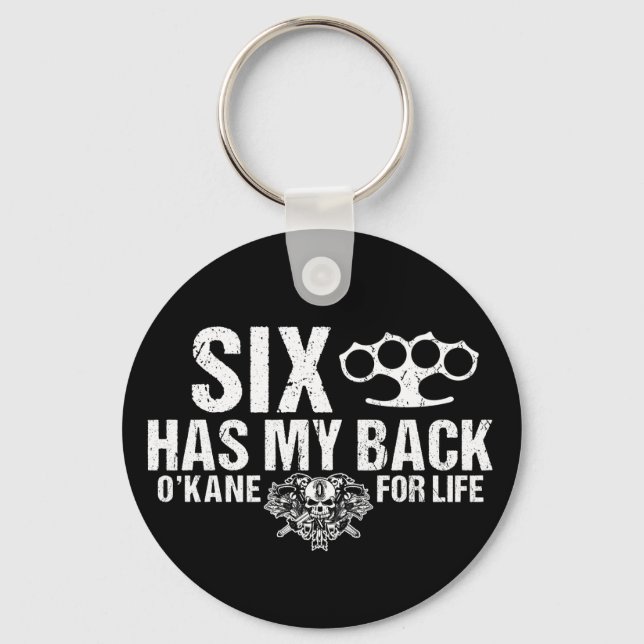 Six Has My Back Keychain (Front)