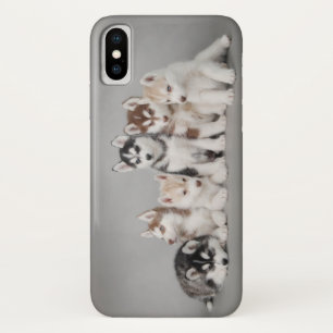 Six Huskie puppies iPhone X Case