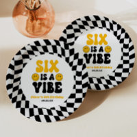 Six Is A Vibe Retro Sixth 6th Birthday Party