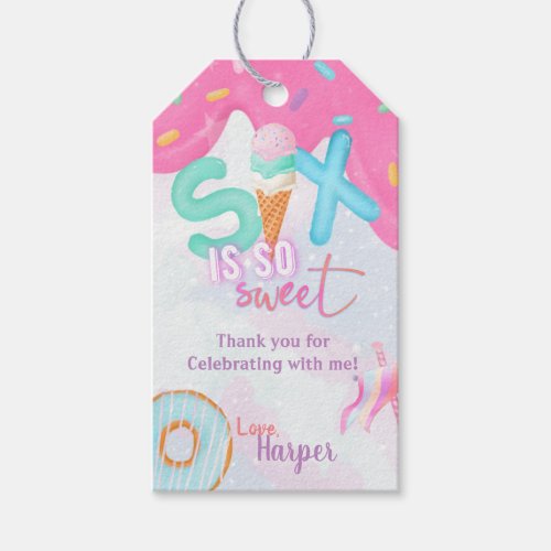 six is so sweet birthday  gift tags