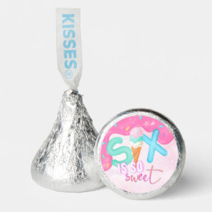 six is so sweet Pink Frosting Hershey®'s Kisses®