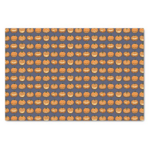 Six Jack oLantern Pixel Pumpkins Pattern Tissue Paper