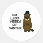 Six less weeks of winter classic round sticker