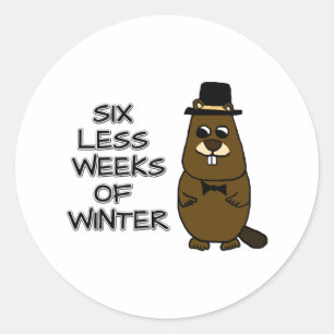 Six less weeks of winter classic round sticker